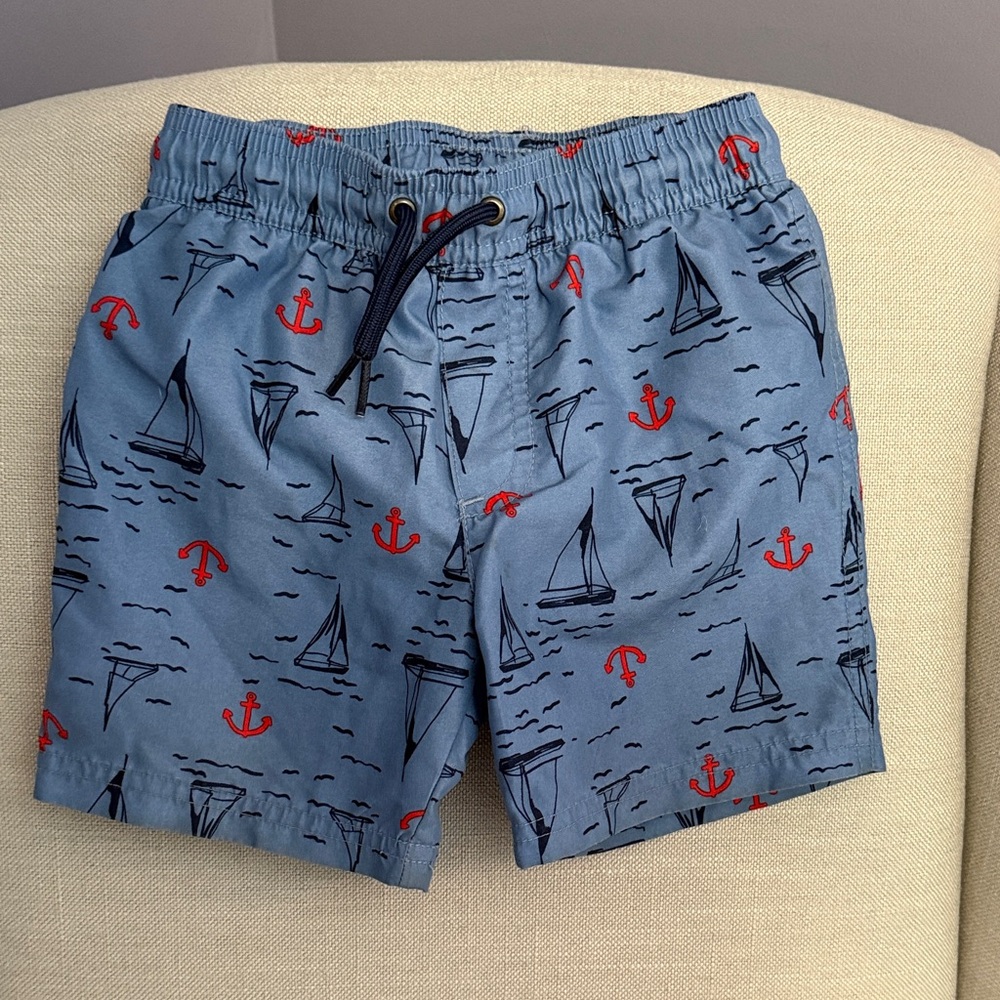 Carter's Blue Swim Trunks with Red and Navy Accents